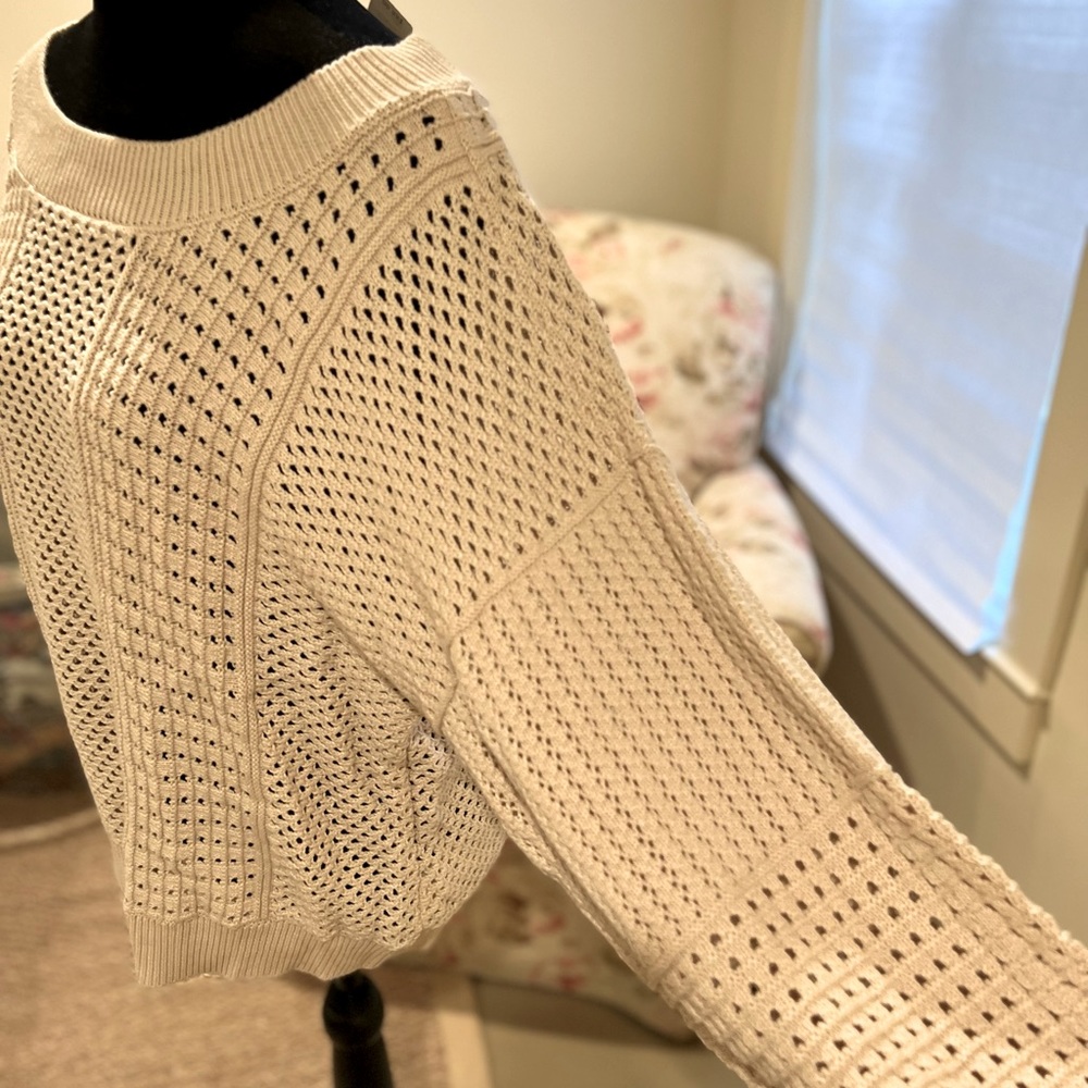 MOTH cream open weave sweater. NWT from Anthropologie. Size M.